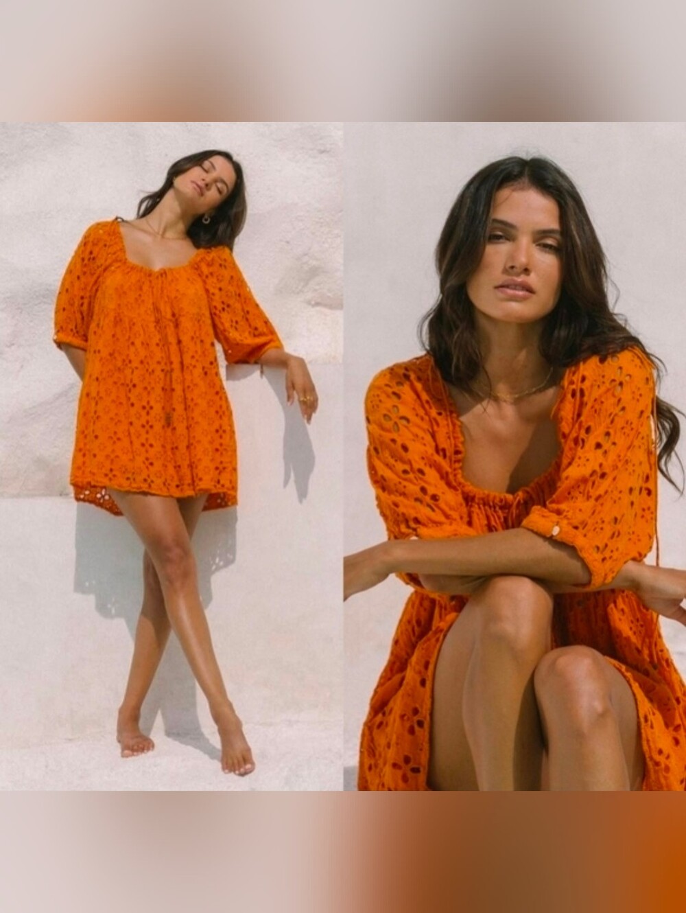 Kinga Csilla The Medina Broderie Anglaise Lace Liberty Orange Mini